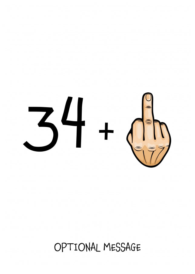 Happy 35th Birthday Card - 34 Plus 1