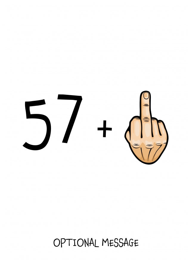 Happy 58th Birthday Card - 57 Plus 1