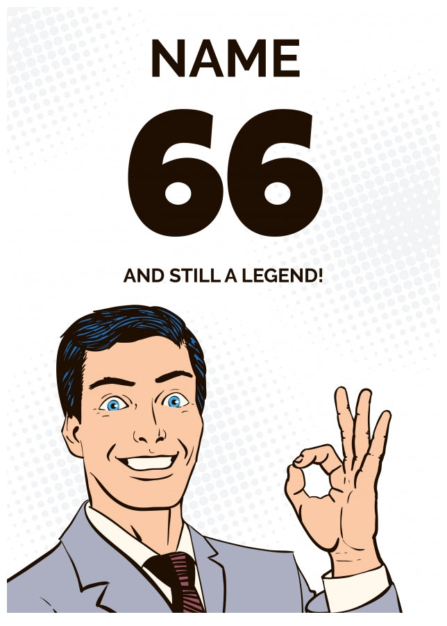 Happy 66th Birthday Card - 66 and Still a Legend!