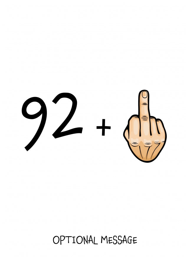 Happy 93rd Birthday Card - 92 Plus 1