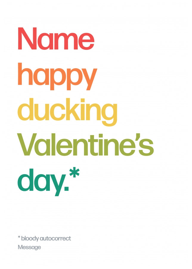 Personalised Happy Ducking Valentines Day Card