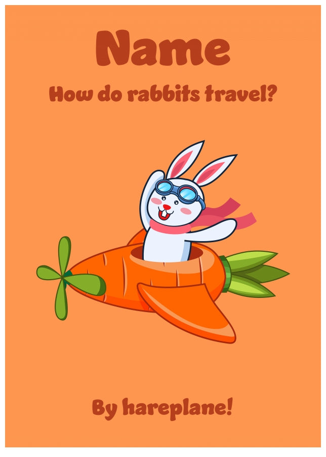 Kids Easter Cards - Hareplane - Funny Easter Card Joke 2024!