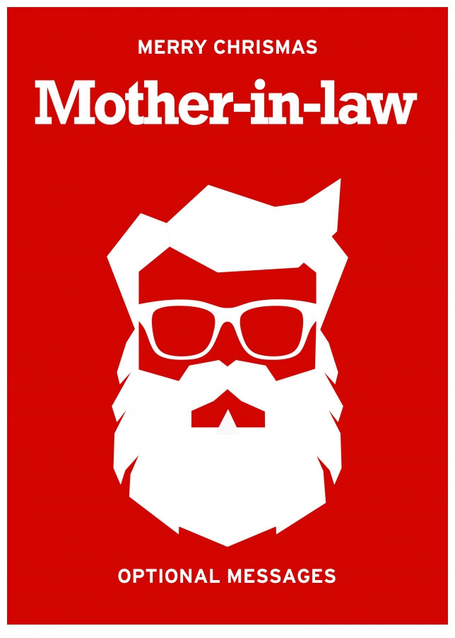 Hipster Christmas Card for Mother-in-law - Santa with Beard!