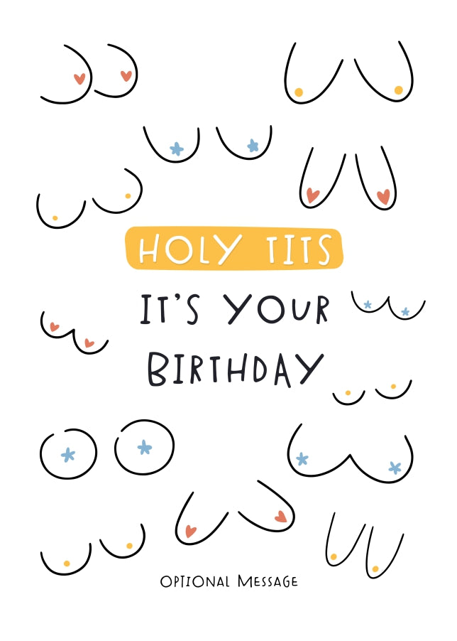 Rude Birthday Cards for Women - Holy Tits