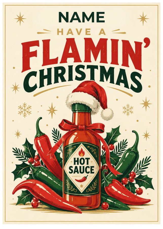 Personalised Hot Sauce Christmas Card