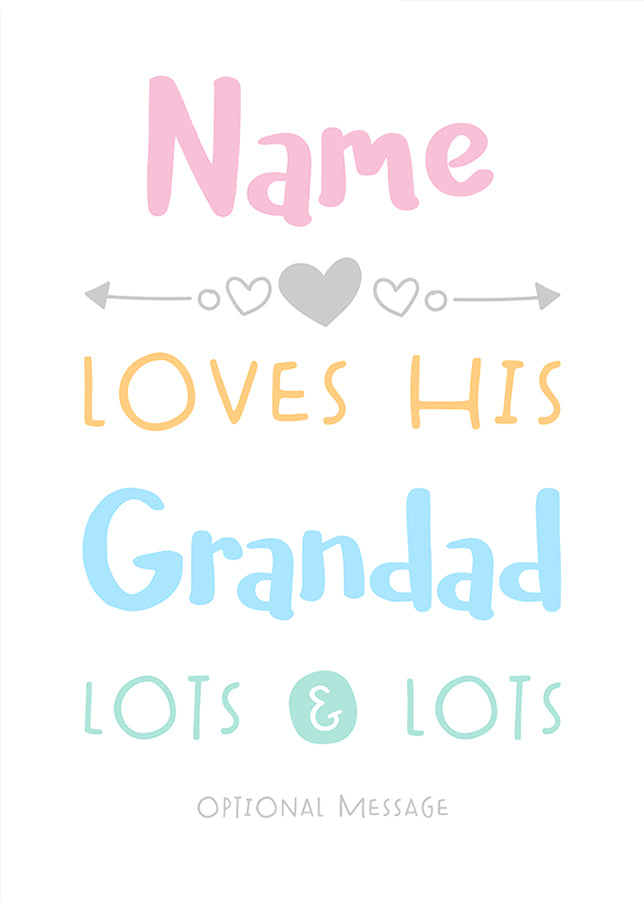 Personalised Grandad Birthday Card - Loves Lots & Lots