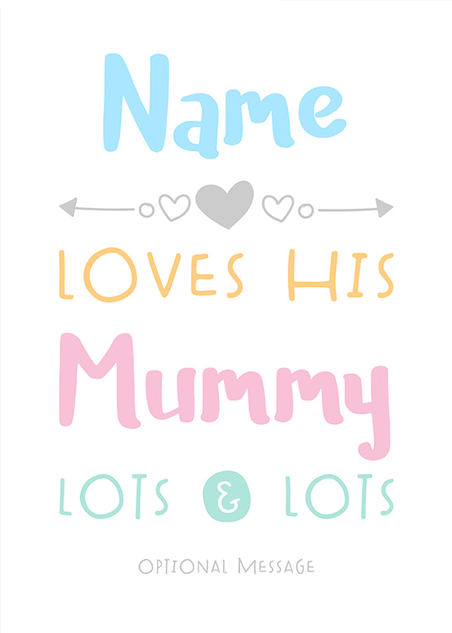 Personalised Mummy Birthday Card - Loves Lots & Lots
