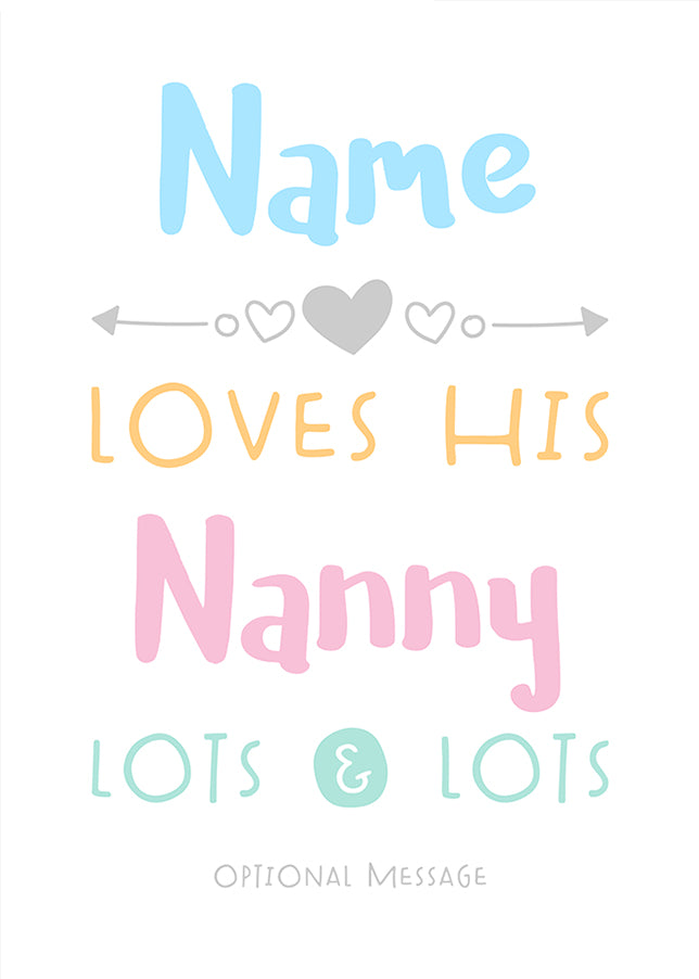 Personalised Nanny Birthday Card - Love Lots & Lots