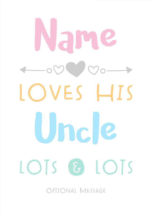 Personalised Uncle Birthday Card - Love Lots & Lots