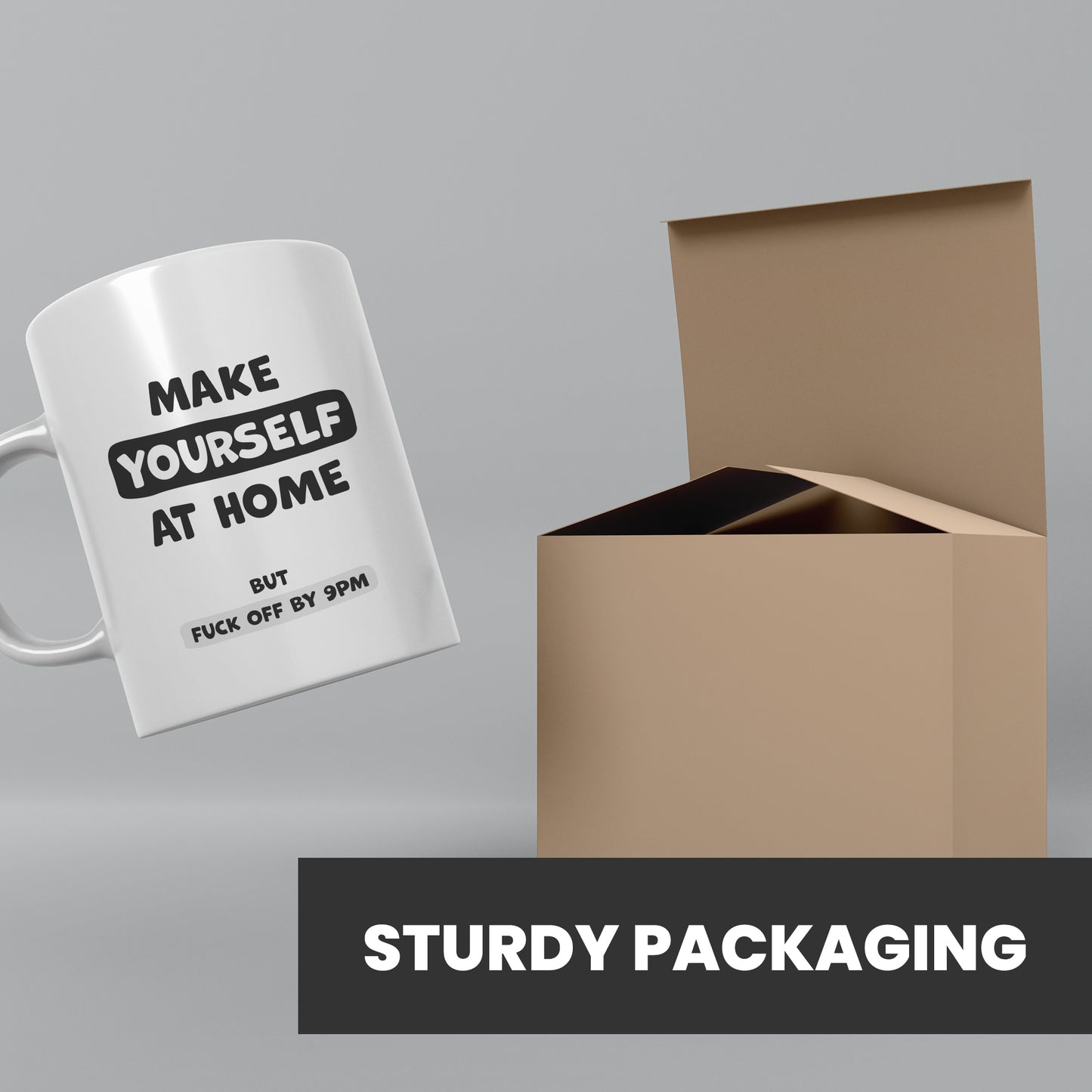 Funny mugs for women dispatched in sturdy packaging