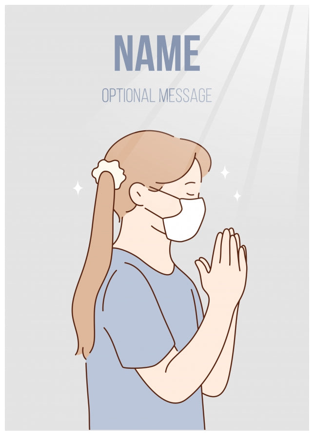 Personalised Religious Cards - Girl Praying