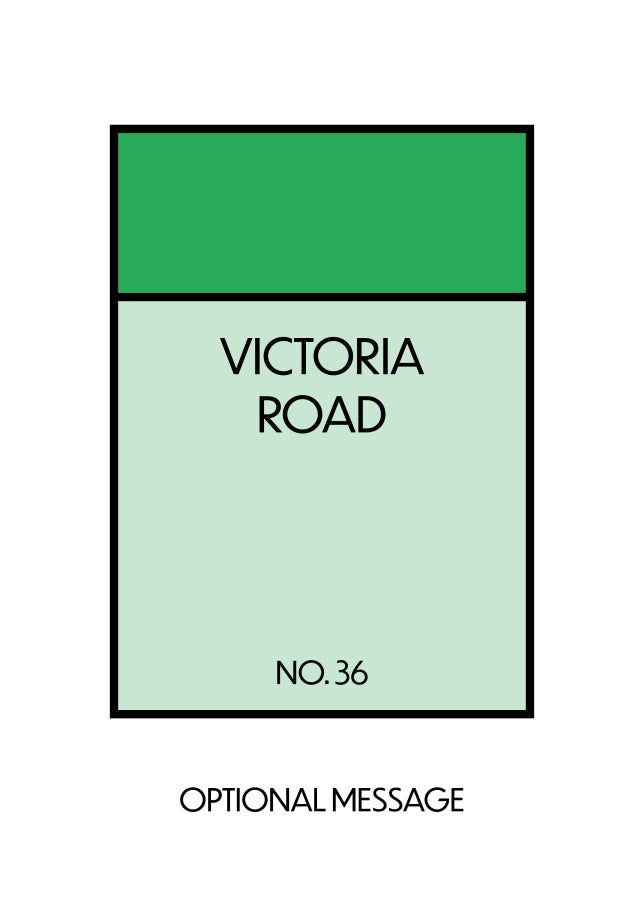 New Home Card for Housewarming - Monopoly Style Greetings Card (Green)