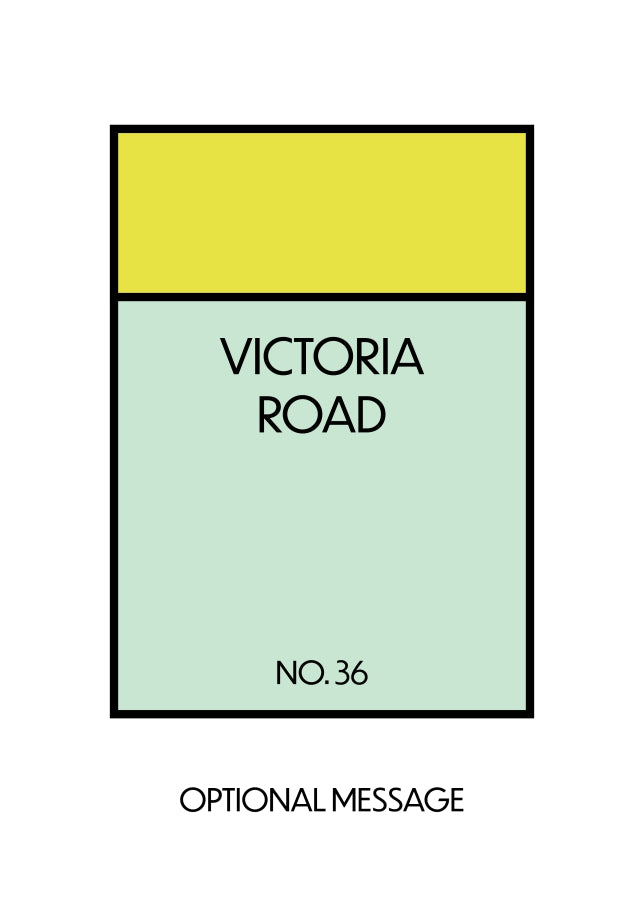 New Home Card for Housewarming - Monopoly Style Greetings Card (Yellow)