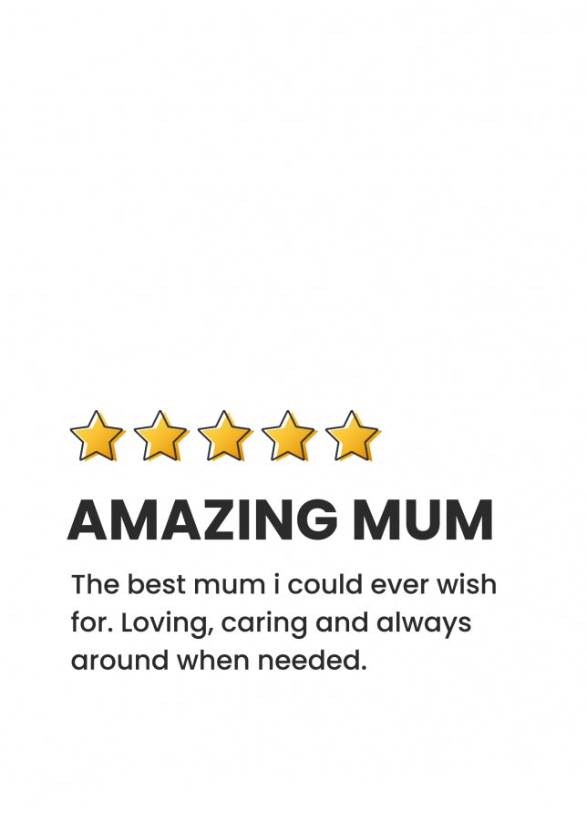 Funny Mother's Day Card - Amazing Mum 5 Star Review!