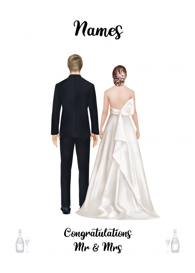 Personalised Mr and Mrs Wedding Day Card