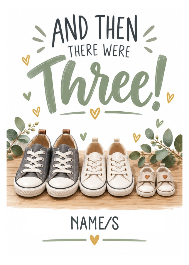 New Baby Card And Then There Were Three