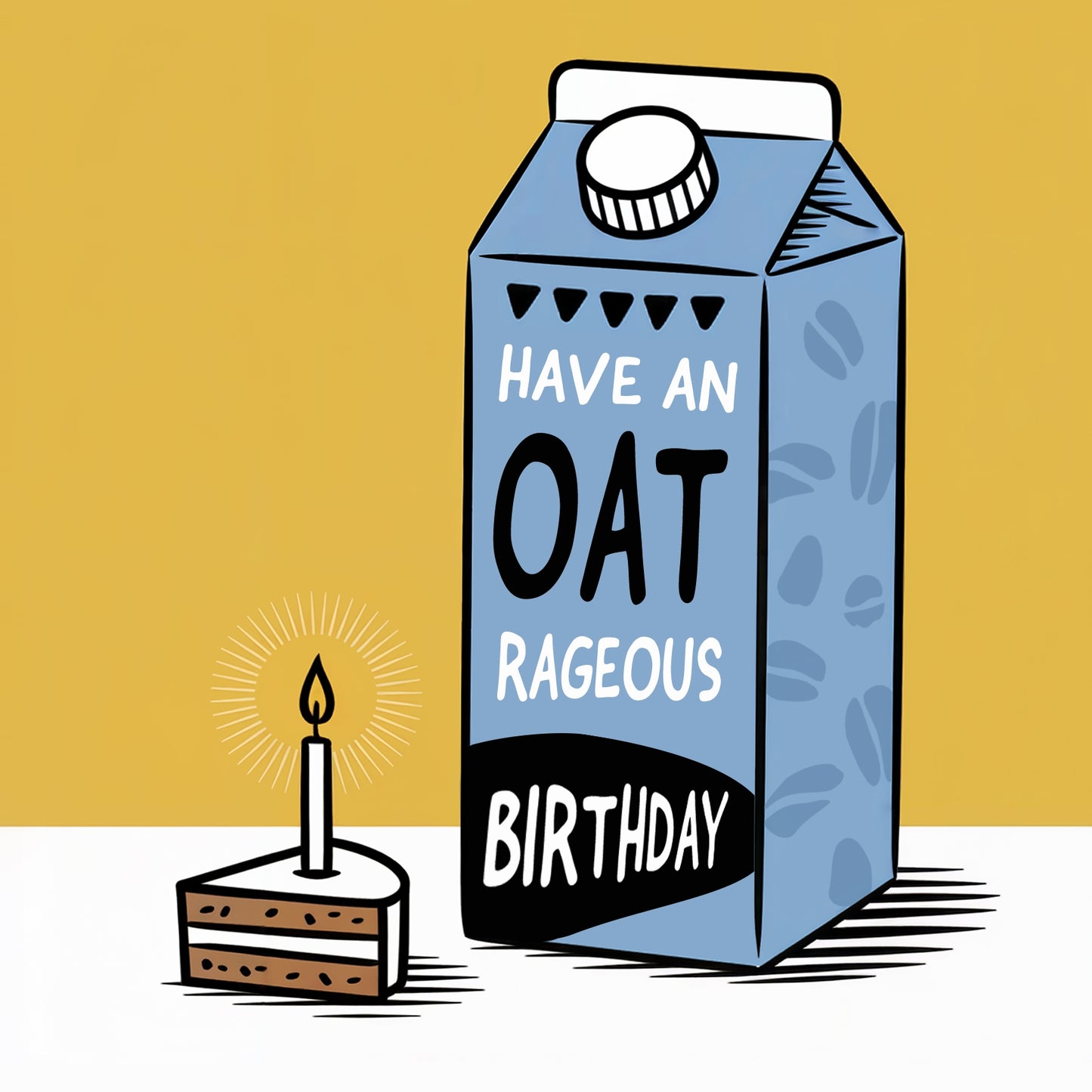 Funny Birthday Cards for Women and Men - Oat Milk Loving Best Friend Pun