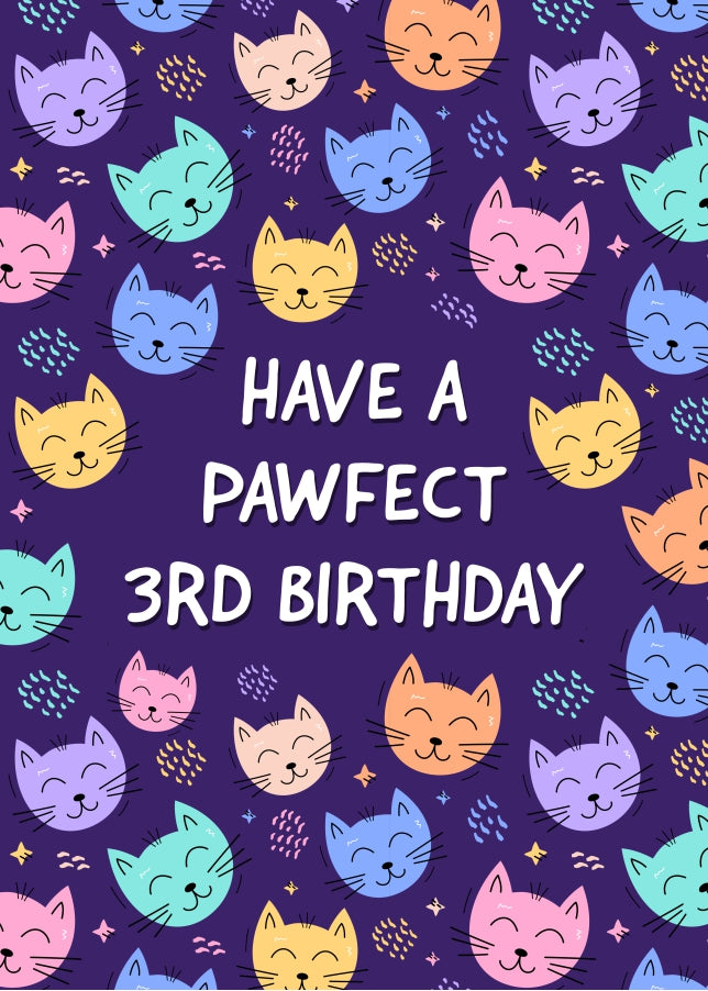 Cute Kitty Greetings for Age 3