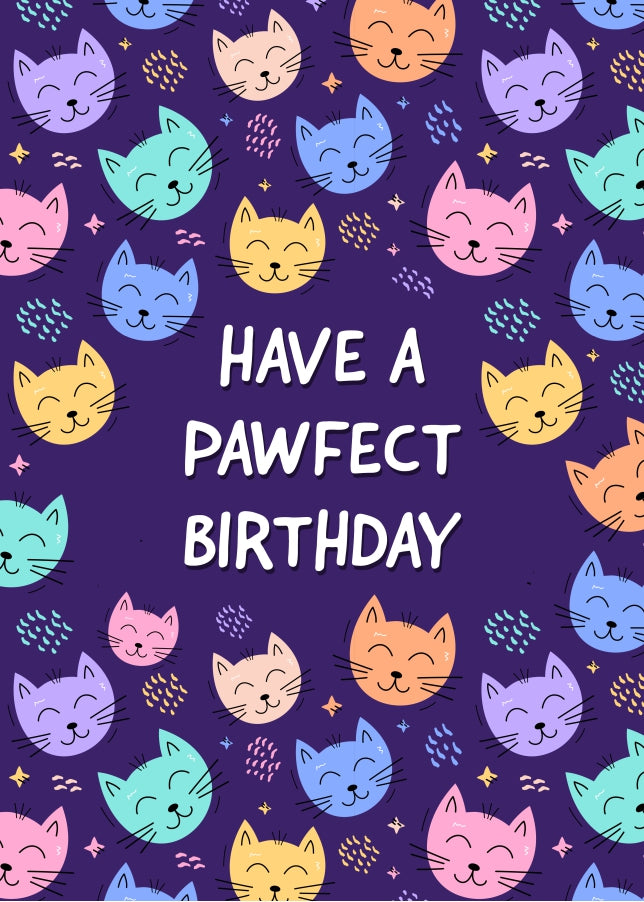 Funny Kitty Greetings Card for Kids