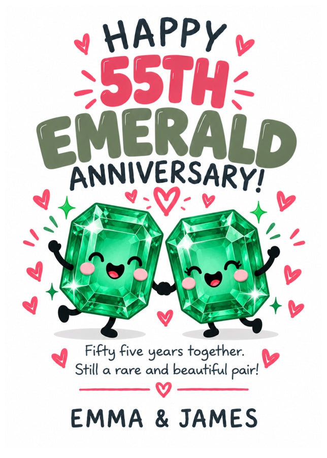 Personalised 55th Anniversary Card for Couples - Perfectly Paired