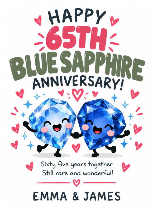 Personalised 65th Anniversary Card for Couples - Perfectly Paired
