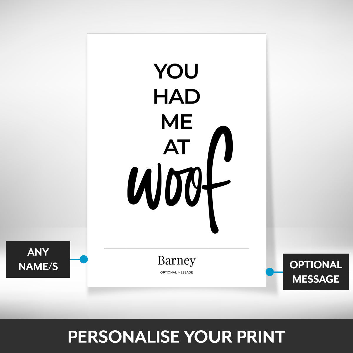 What can be personalised on this personalised canvas prints