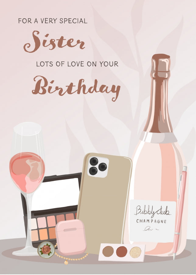Sister Birthday Cards for Women - Sister Female Adult - 20th 30th 40th Bday