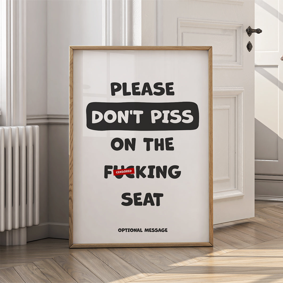 Personalised Bathroom Pictures and Wall Art - Please don't p!ss on the f*cking seat