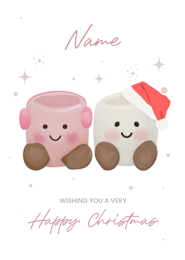 Christmas Card for Girls - Plush Marshmallows