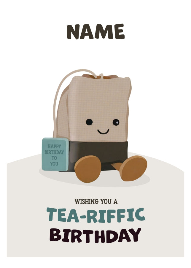 Birthday Card for Girls - Plush Tea Bag