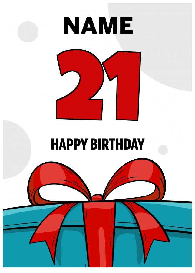 Happy 21st Birthday Card - Bold Gift / Present Design