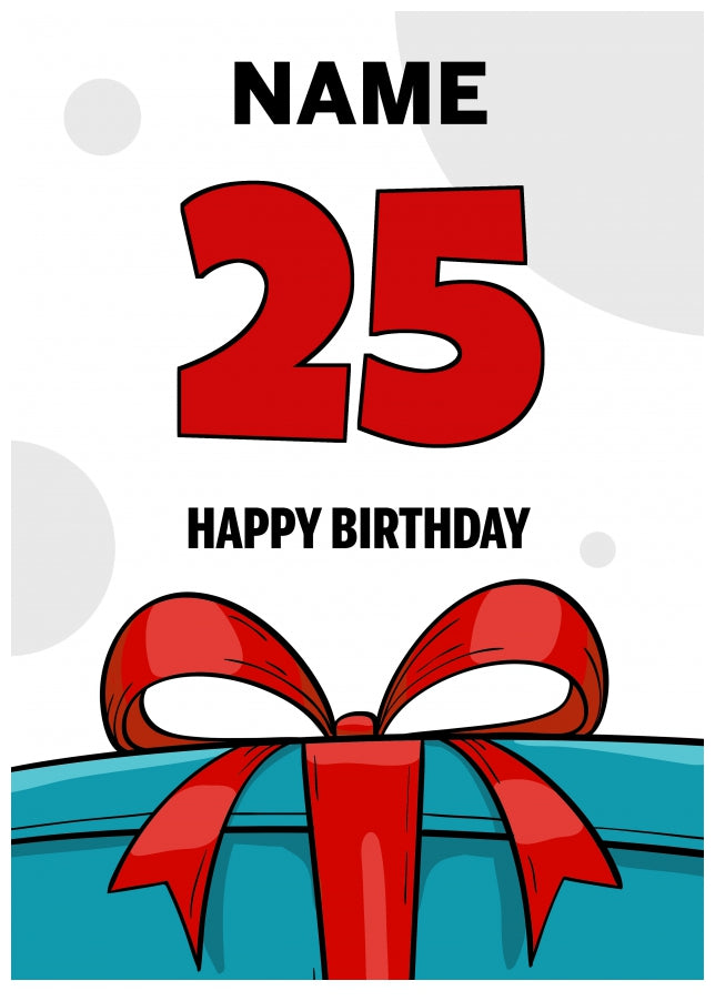 Happy 25th Birthday Card - Bold Gift / Present Design