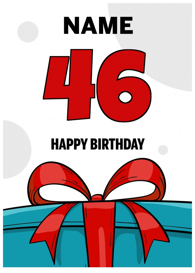 Happy 46th Birthday Card - Bold Gift / Present Design