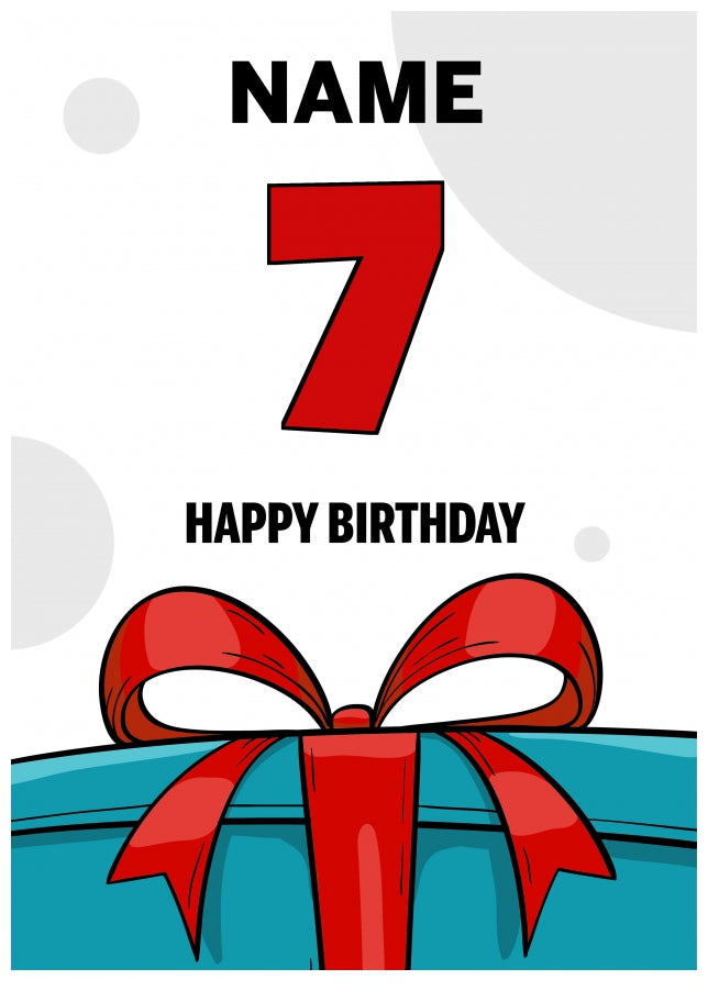Happy 7th Birthday Card - Bold Gift / Present Design