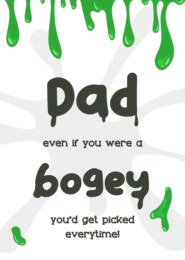 Funny Dad Birthday Card or Fathers Day Card from Son or Daughter - Bogey