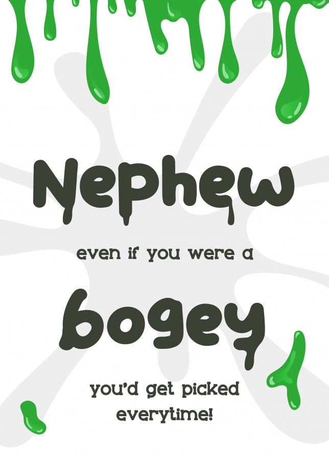 Funny Nephew Birthday Card from Uncle or Auntie - Bogey