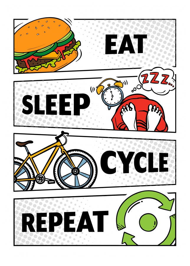 Cycling Birthday Card for Son Adult Grandson - Eat Sleep Cycle Repeat