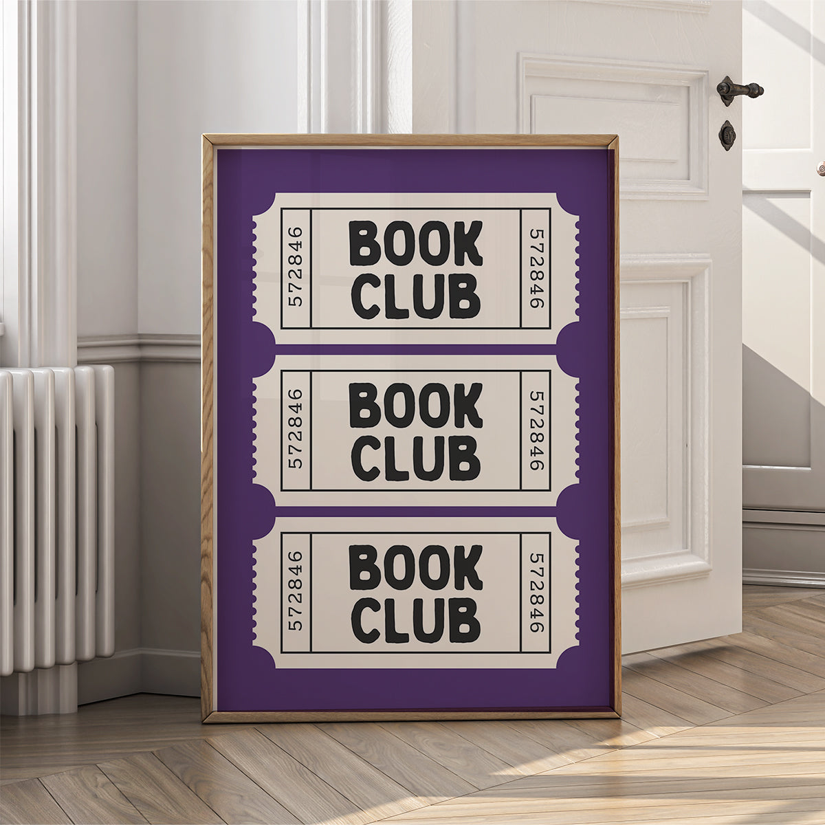 Retro Ticket Wall Art Print for Home - Book Club