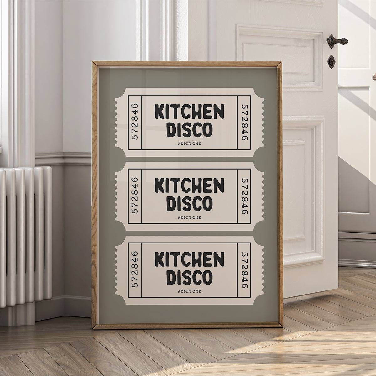 Retro Ticket Wall Art Print for Home - Kitchen Disco