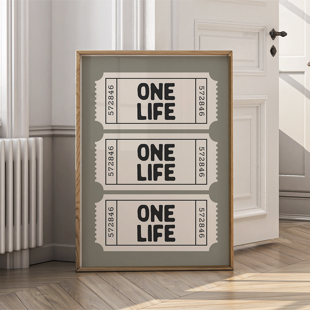 Retro Ticket Wall Art Print for Home - One Life