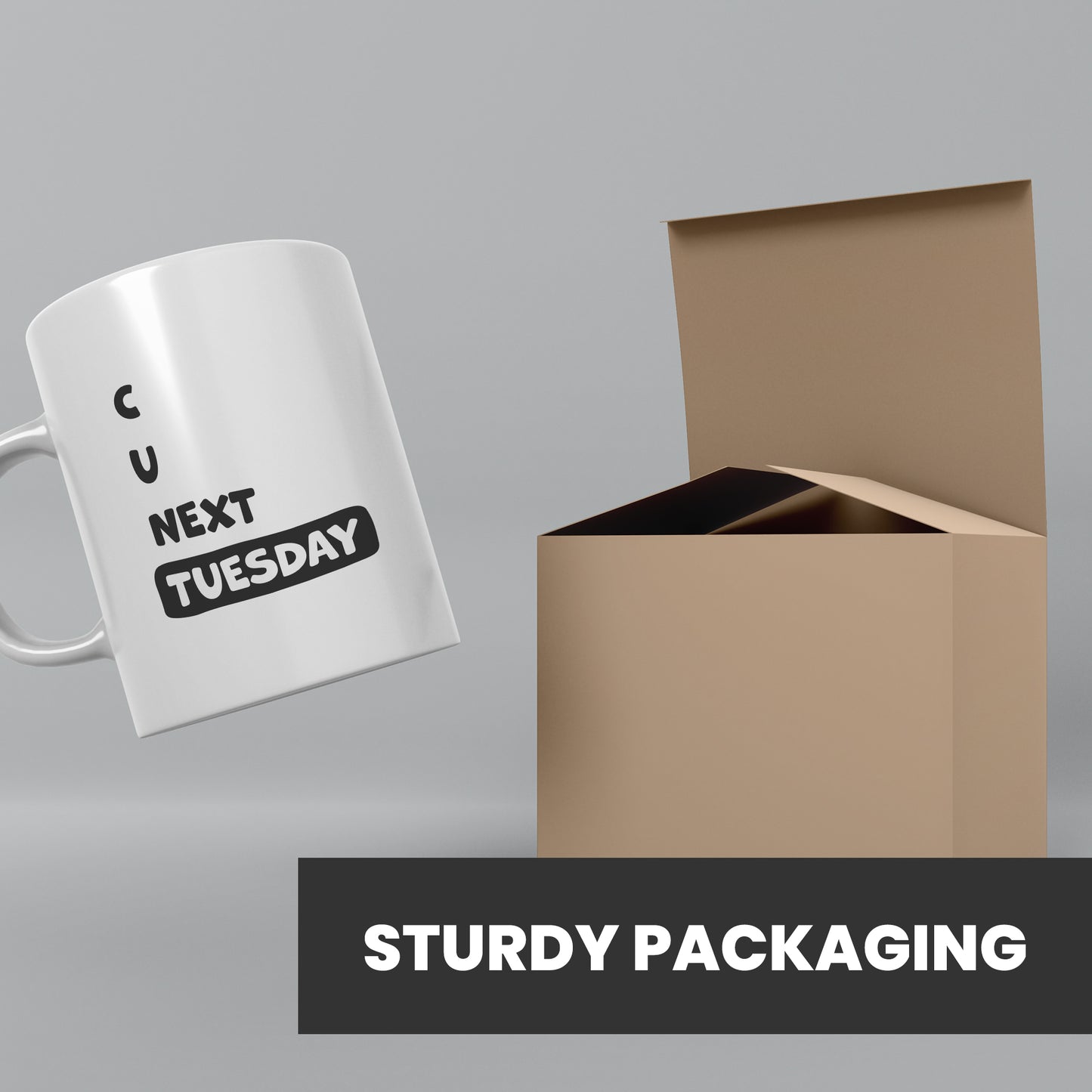 Funny mugs for women dispatched in sturdy packaging