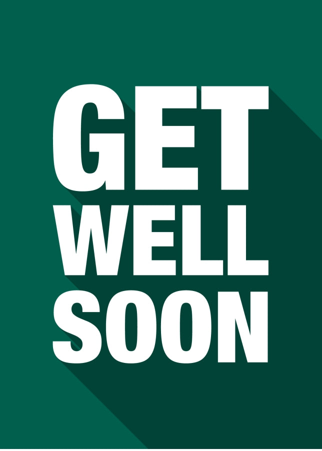 Get Well Soon Cards for Men and Women - Green Shadow Speedy Recovery Card