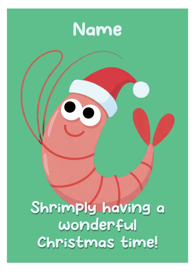 Humorous Christmas Card - Shrimply Wonderful Christmas Cards