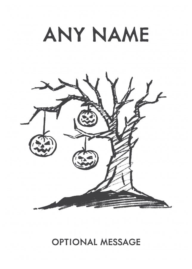 Personalised Halloween Cards for Kids - Spooky Trees