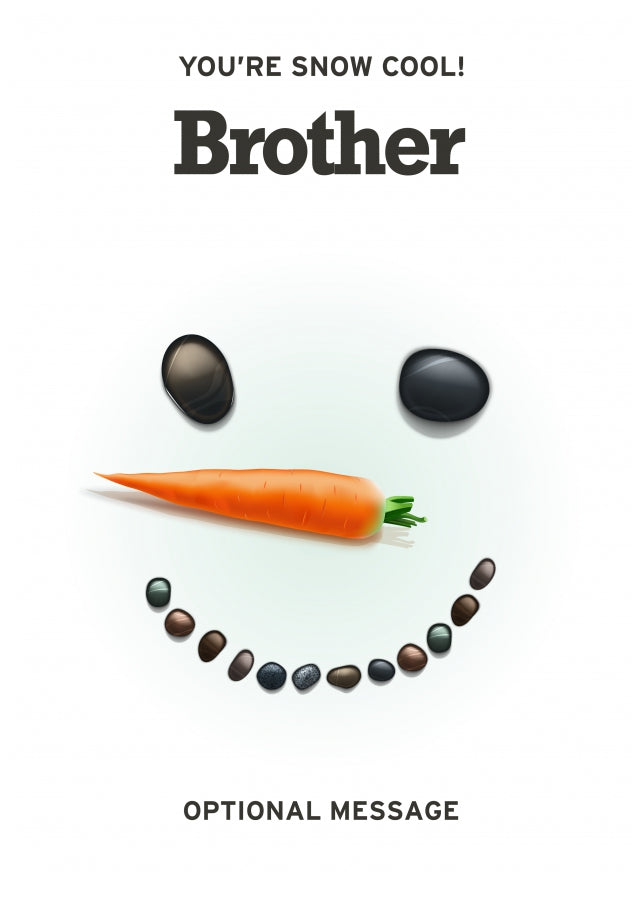 Funny Snowman Christmas Card for AuntieBrother