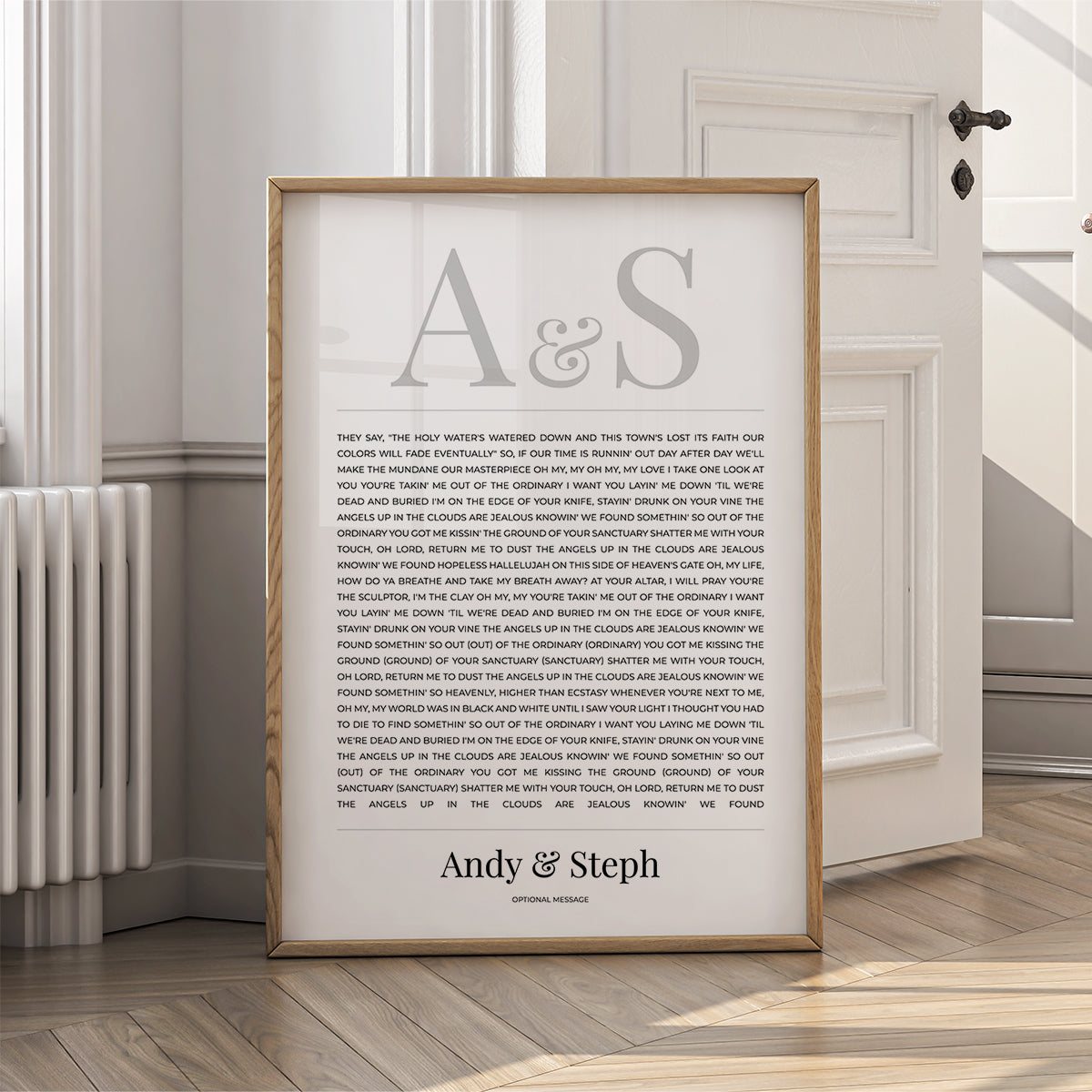 Personalised Song Lyrics Print - Custom Music Wall Art with Initials - {VARIATION}