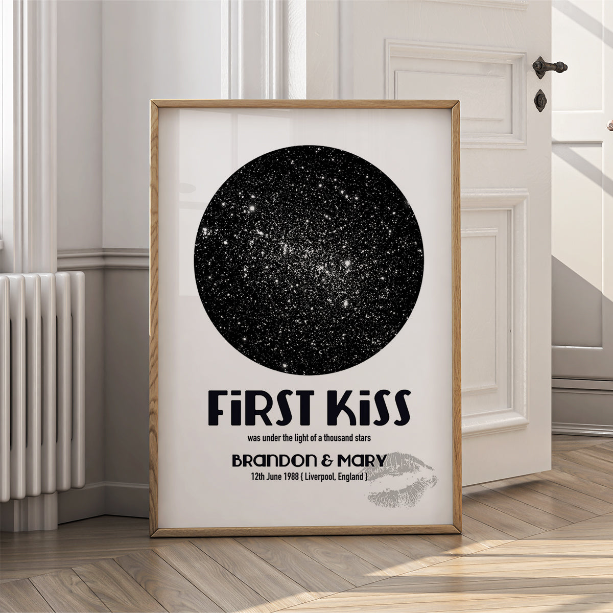 Custom Star Map Poster - First Kiss Constellations Wall Art Print - {VARIATION}