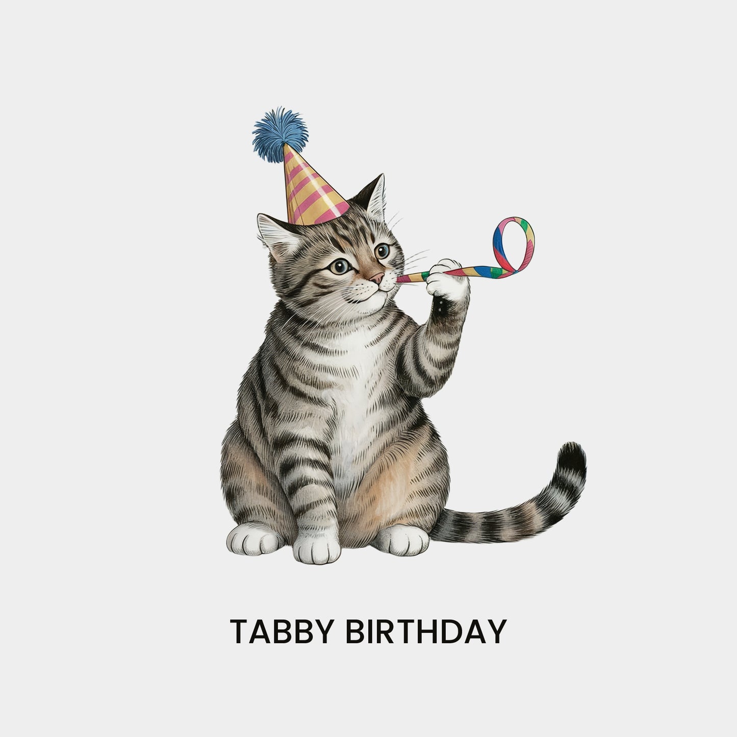 Funny Cat Birthday Card - Tabby Birthday Cards for Women