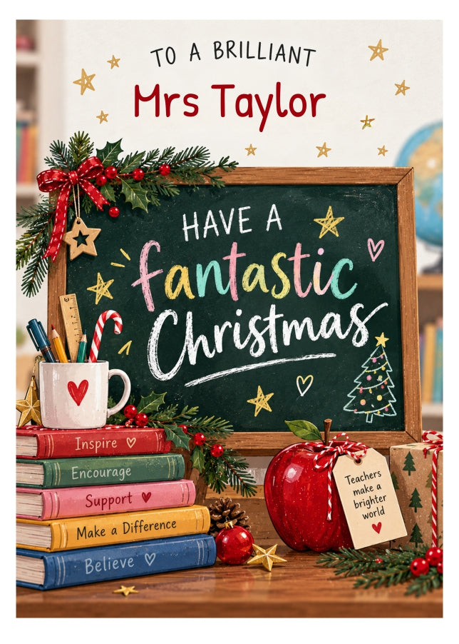 Personalised Teacher Christmas Card