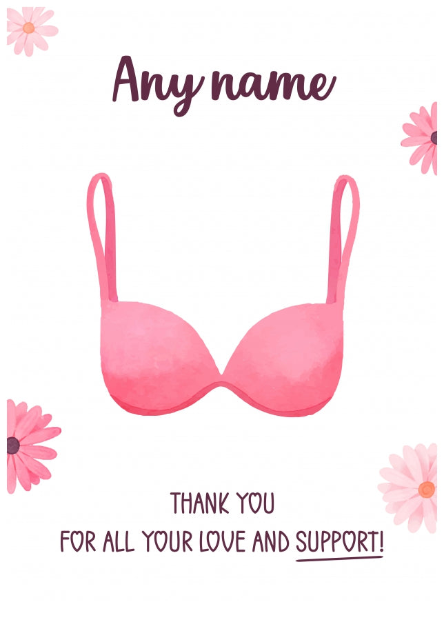 Thank You for Your Support Card - A Funny and Personalised Thank You Card for Her